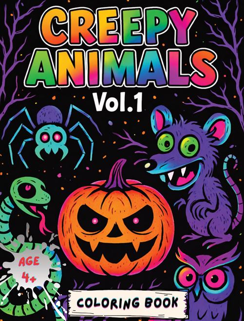 Creepy Animals: Coloring Book cover